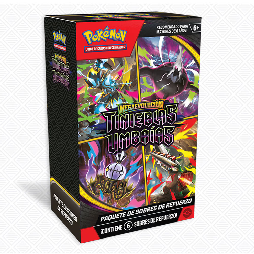 img-producto-pokemon-tcg-megaevolucion-pokemon-tcg-megaevolucion-tinieblas-umbrias-booster-bundle-6-sobres-01 Pokémon TCG: Megaevolución - Tinieblas Umbrías - Booster Bundle (6 sobres) - Imagen 1
