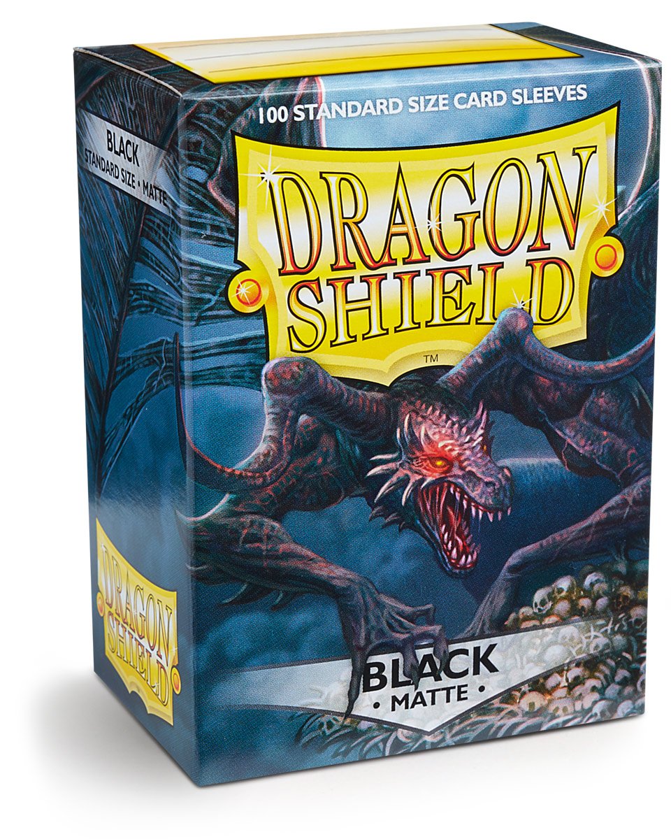 black-matte-1 Dragon Shield Sleeves: Standard- Matte Black (100 ct.) - Imagen 1